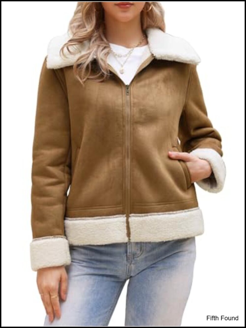 Faux Suede Moto Jacket Womens Faux Fur Lined Fleece Winter Coat